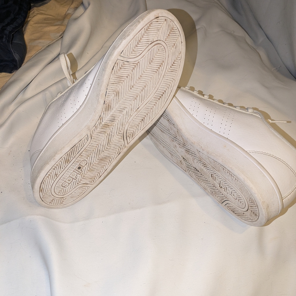 adidas White Athletic Shoes with Green Accents - Picture 7 of 7